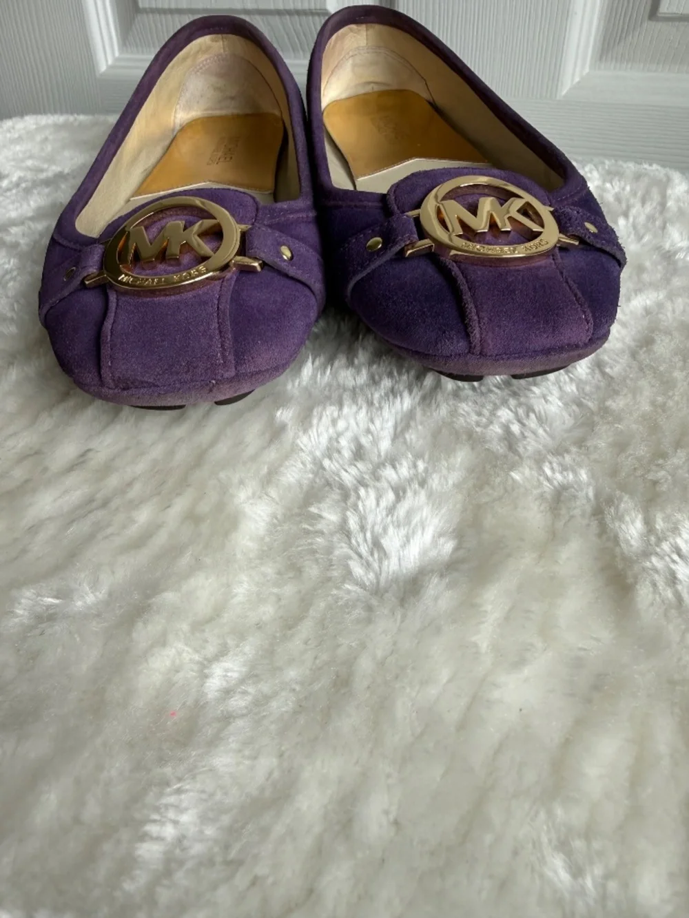 Michael Kors Fulton Moc Purple Suede Flats Moccasins Size 8